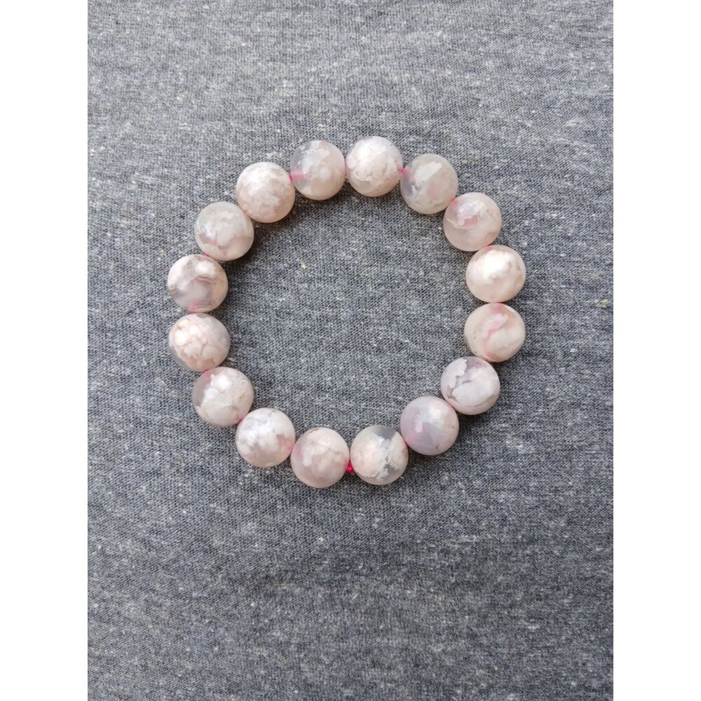 Flower Agate Bracelet (10 mm)
